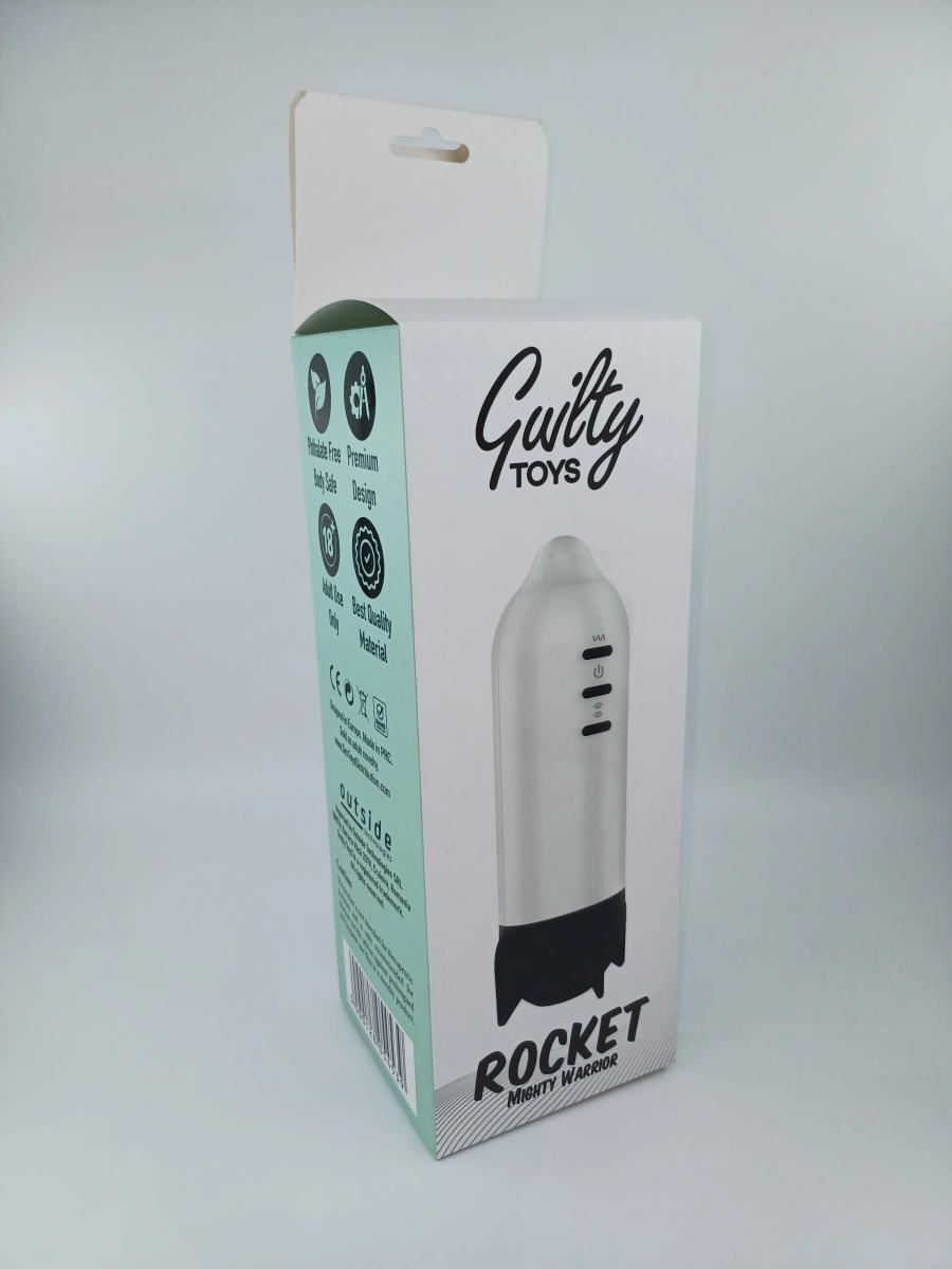 Masturbator Rocket, 7 Moduri Vibratii, 7 Moduri de Contractie, Silicon,USB, Roz, 26.3 cm, Guilty Toys, #5, Erotic24.ro