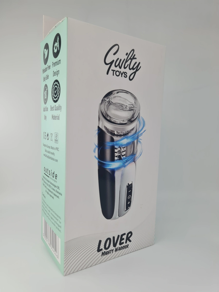 Masturbator Lover, 7 Moduri Thrusting&Rotating, TPE, USB, Transparent, 26.8 cm, Guilty Toys, Nr. 3, Erotic24.ro