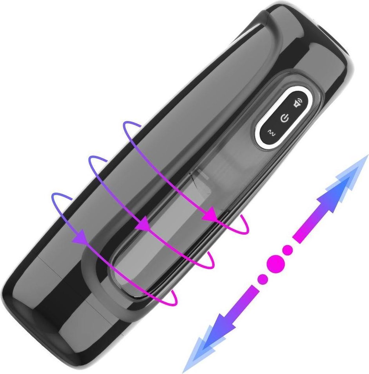 Masturbator Romeo, 10 Moduri Thrusting & Rotating, TPE, USB, Transparent, 26.8 cm, Guilty Toys, Nr. 2, Erotic24.ro