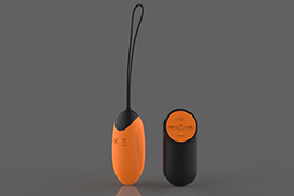 Ou Vibrator Venus, 7 Moduri Vibratii, 4 Intensitati, Silicon, USB, Remote Control, Portocaliu/Negru, Guilty Toys, Cosmic Love, #6, Erotic24.ro