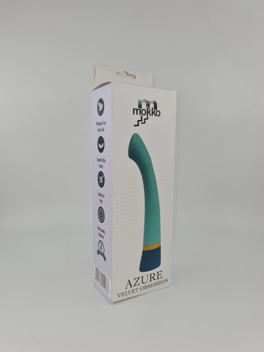 Vibrator Punctul G Azure, 10 Moduri Vibratii, Silicon, USB, Albastru, 17.5 cm, Mokko Toys, #2, Erotic24.ro