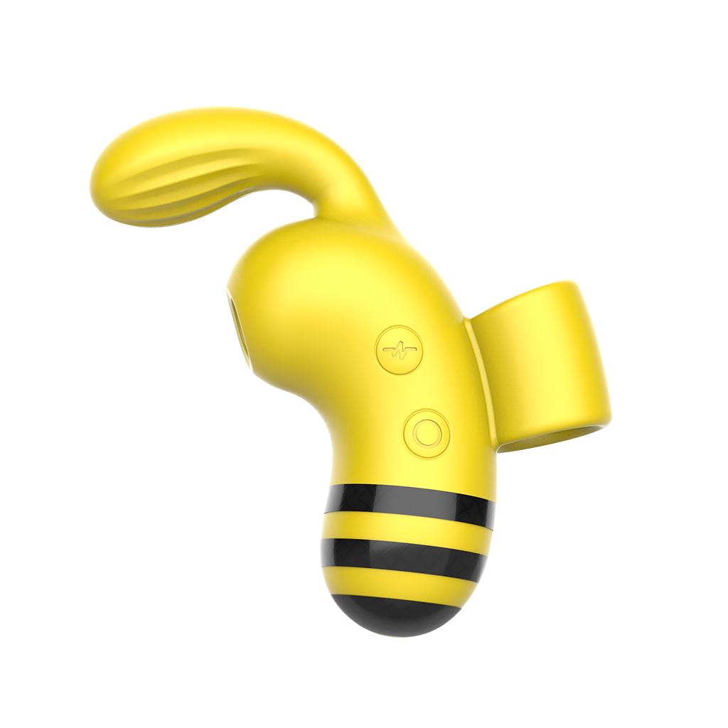 Stimulator Clitoridian Honey, 10 Moduri Vibratii, 5 Moduri Suctiune, Silicon, Galben/Negru, 10.5 cm, Passion Labs, #2, Erotic24.ro