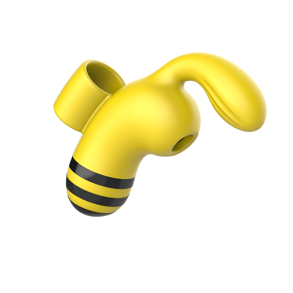 Stimulator Clitoridian Honey, 10 Moduri Vibratii, 5 Moduri Suctiune, Silicon, Galben/Negru, 10.5 cm, Passion Labs, #5, Erotic24.ro