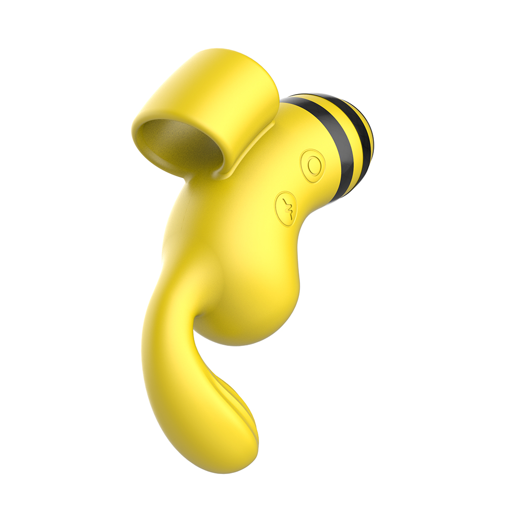 Stimulator Clitoridian Honey, 10 Moduri Vibratii, 5 Moduri Suctiune, Silicon, Galben/Negru, 10.5 cm, Passion Labs, #6, Erotic24.ro