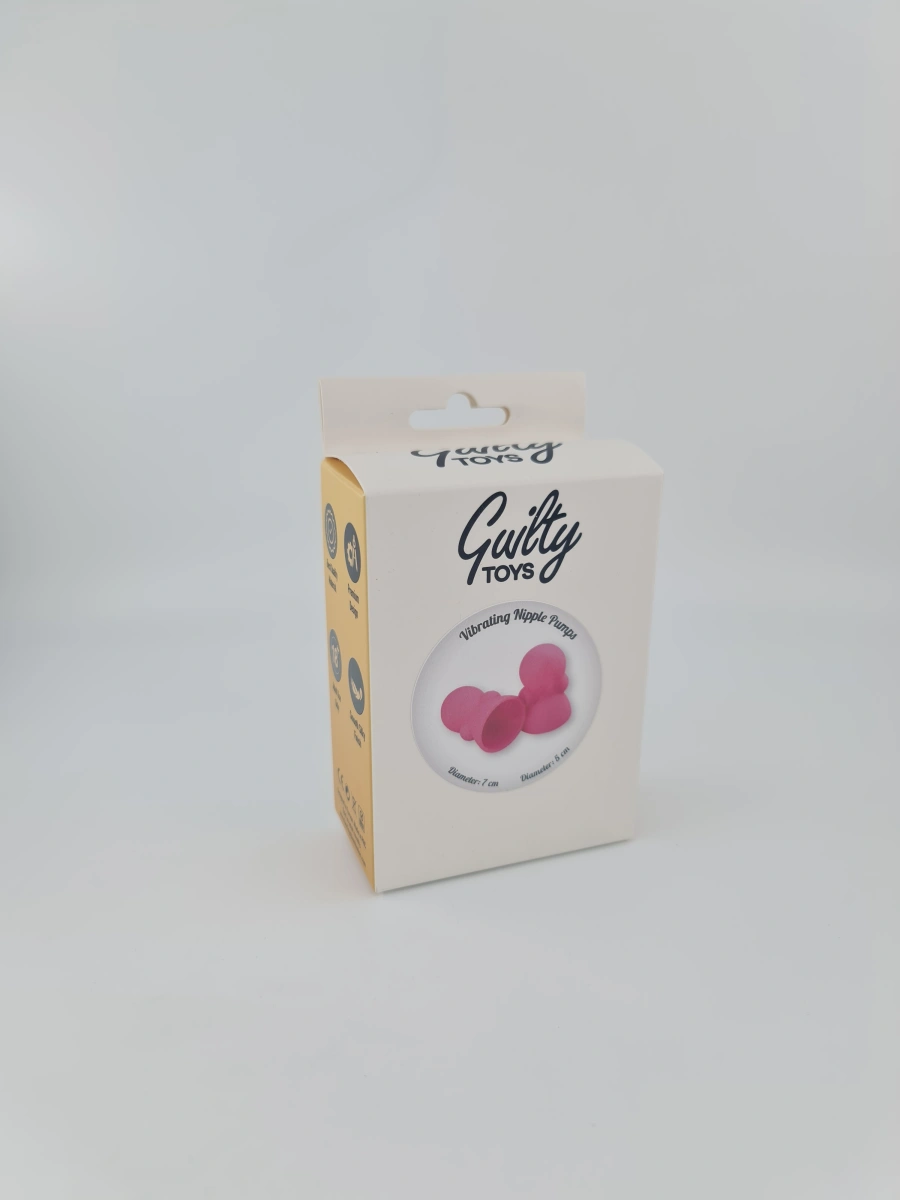 2 Ventuze cu Vibratii Thrill Me!, Silicon, Roz, Guilty Toys, Nr. 5, Erotic24.ro