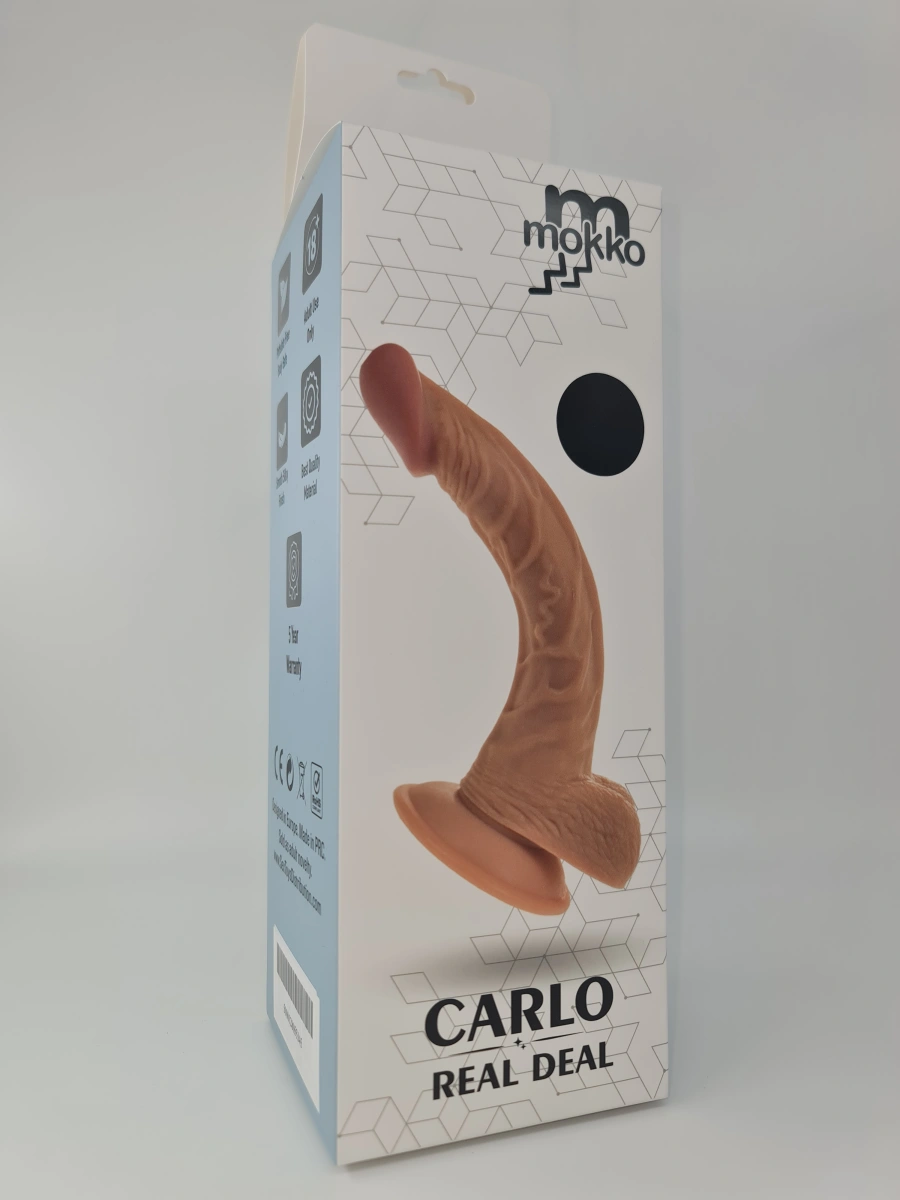 Dildo Carlo Sliding&Bendable, TPE Strat Dublu, Maro, 23 cm, Mokko Toys, Nr. 2, Erotic24.ro