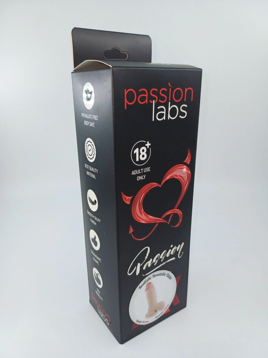 Dildo Rich Sliding&Bendable, TPE Strat Dublu, Natural, 19.5 cm, Passion Labs, #2, Erotic24.ro