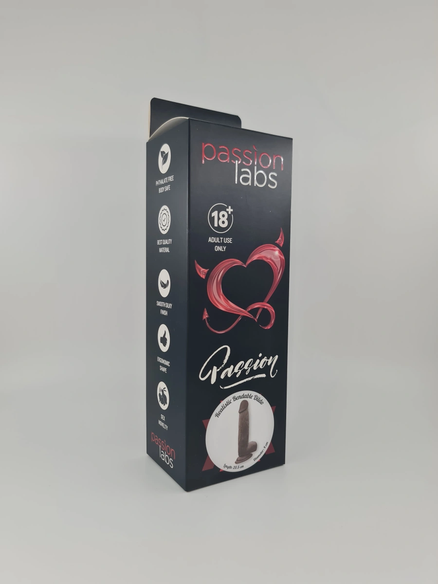 Dildo Carl Sliding&Bendable, TPE Strat Dublu, Caramel, 20.5 cm, Passion Labs, #2, Erotic24.ro