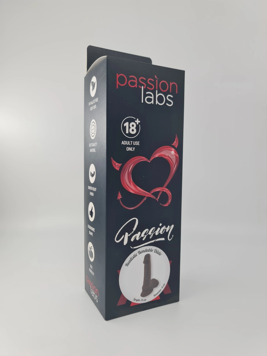 Dildo Tom Sliding&Bendable, TPE Strat Dublu, Maro, 19 cm, Passion Labs, #2, Erotic24.ro