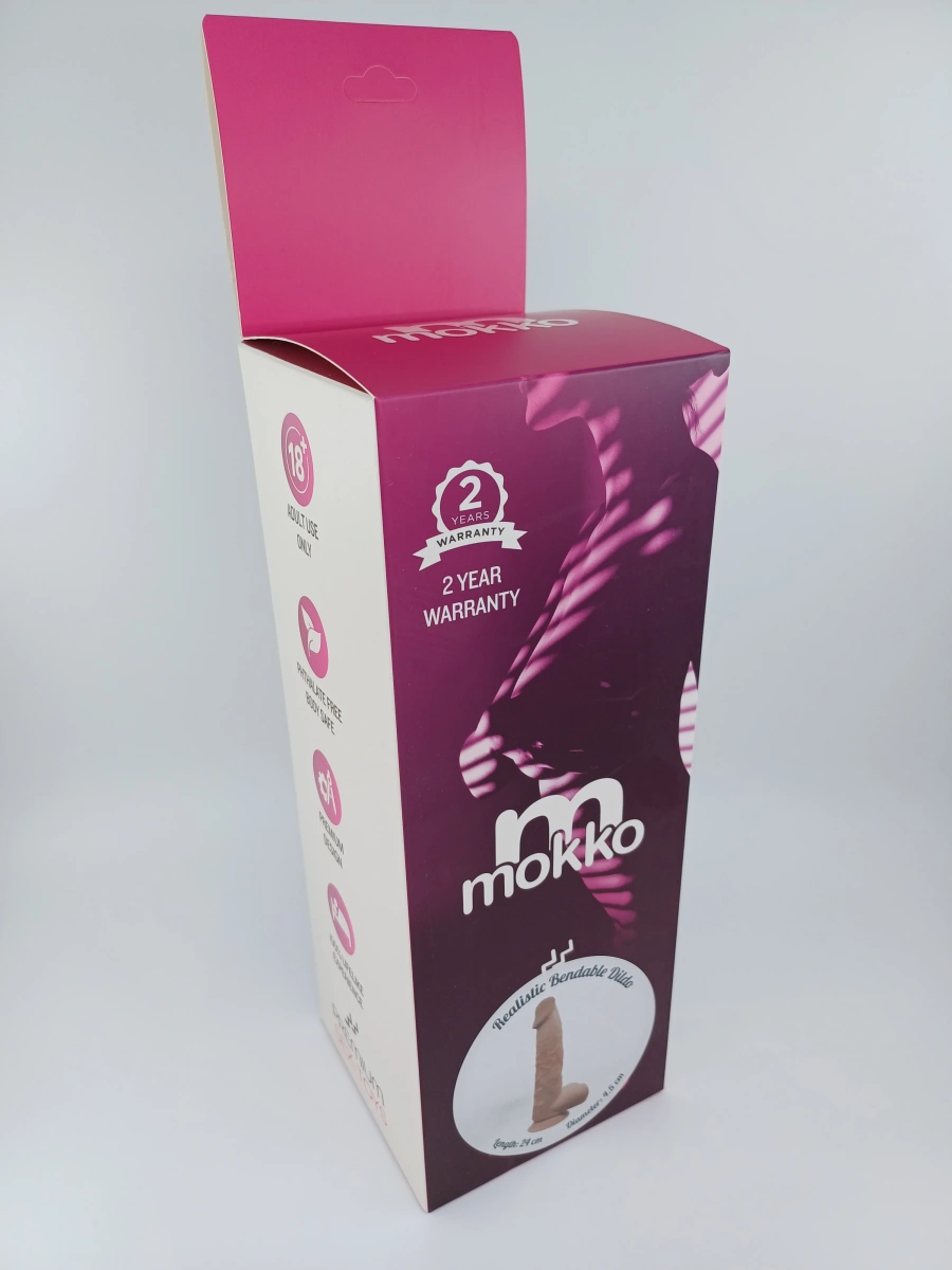 Dildo Edan Sliding&Bendable, TPE Strat Dublu, Caramel, 24 cm, Mokko Toys, #2, Erotic24.ro