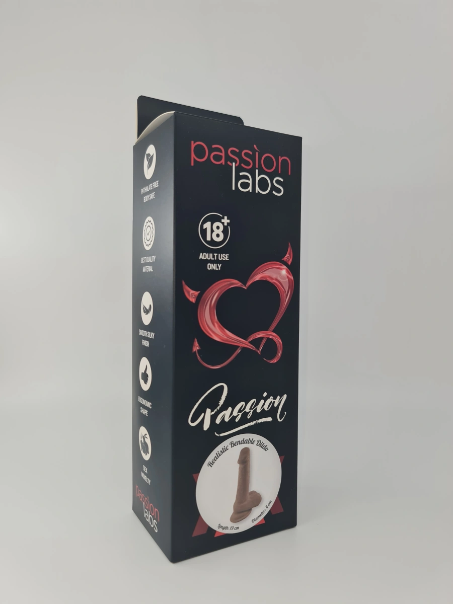 Dildo Tom Sliding&Bendable, TPE Strat Dublu, Caramel, 19 cm, Passion Labs, #2, Erotic24.ro