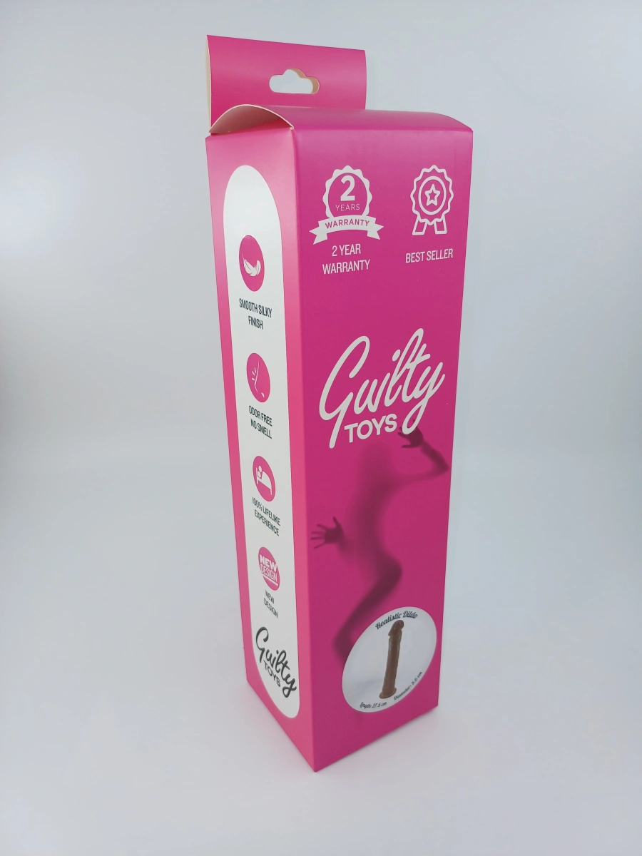 Dildo Realist Big Jim cu Ventuza, PVC, Caramel, 27.5 cm, Guilty Toys, #2, Erotic24.ro