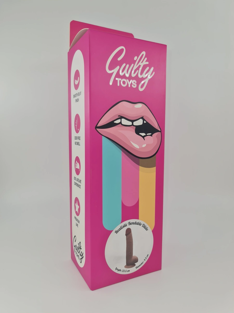 Dildo Fabio Sliding&Bendable, TPE Strat Dublu, Caramel, 23.5 cm, Guilty Toys, #2, Erotic24.ro