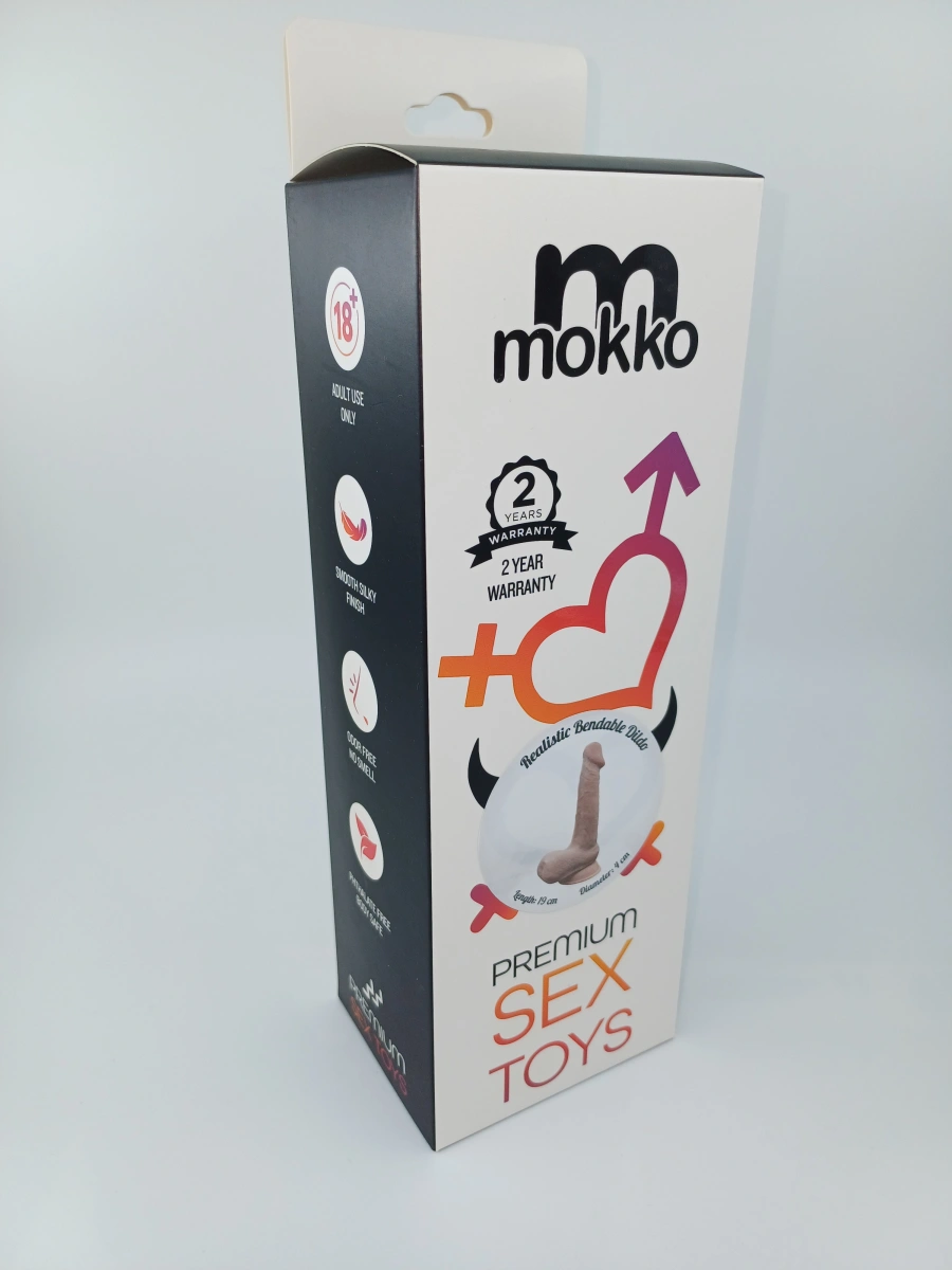 Dildo Erik Sliding&Bendable, TPE Strat Dublu, Natural, 19 cm, Mokko Toys, Nr. 2, Erotic24.ro