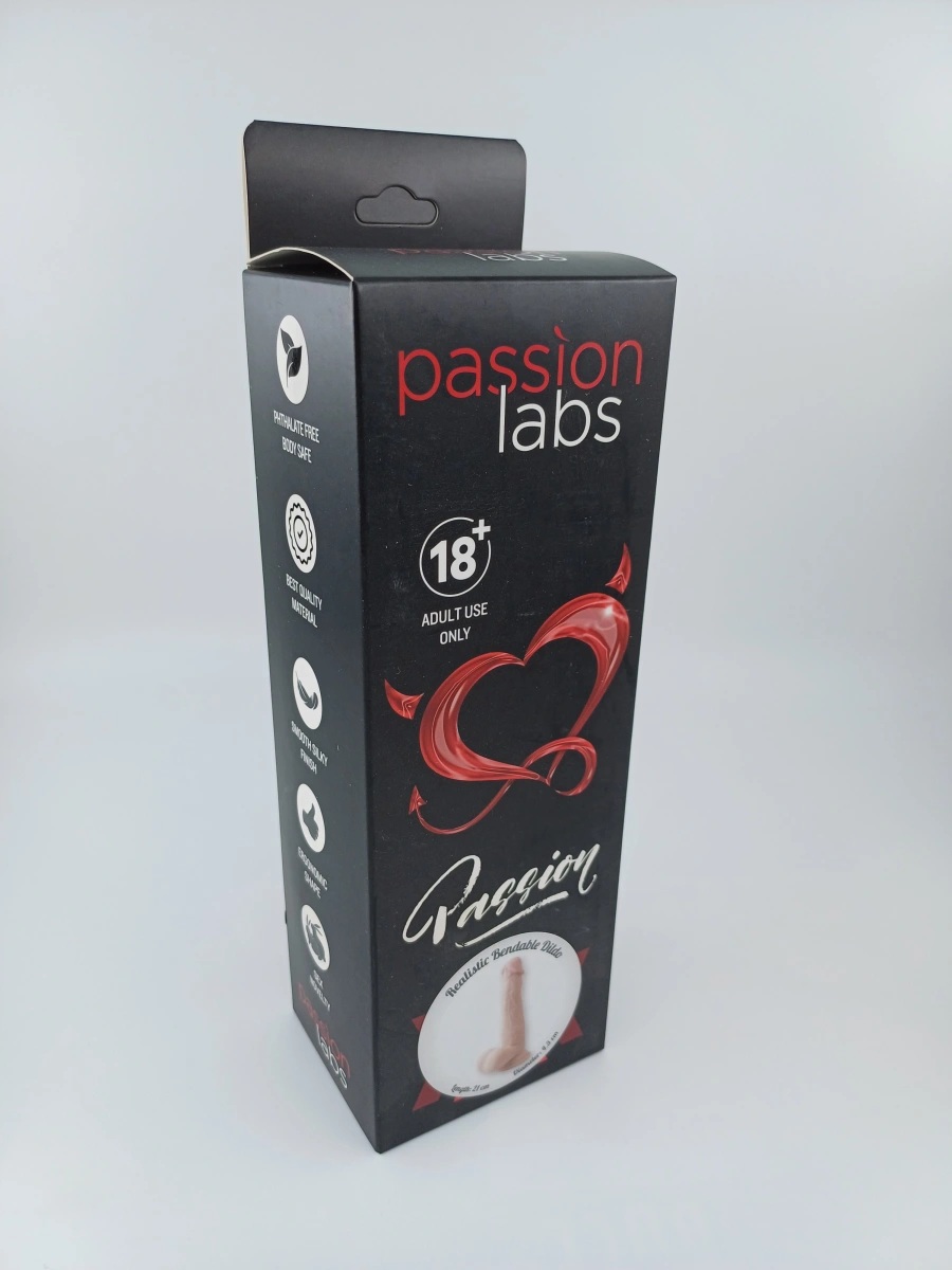 Dildo Mike Sliding&Bendable, TPE Strat Dublu, Natural, 21 cm, Passion Labs, Nr. 2, Erotic24.ro