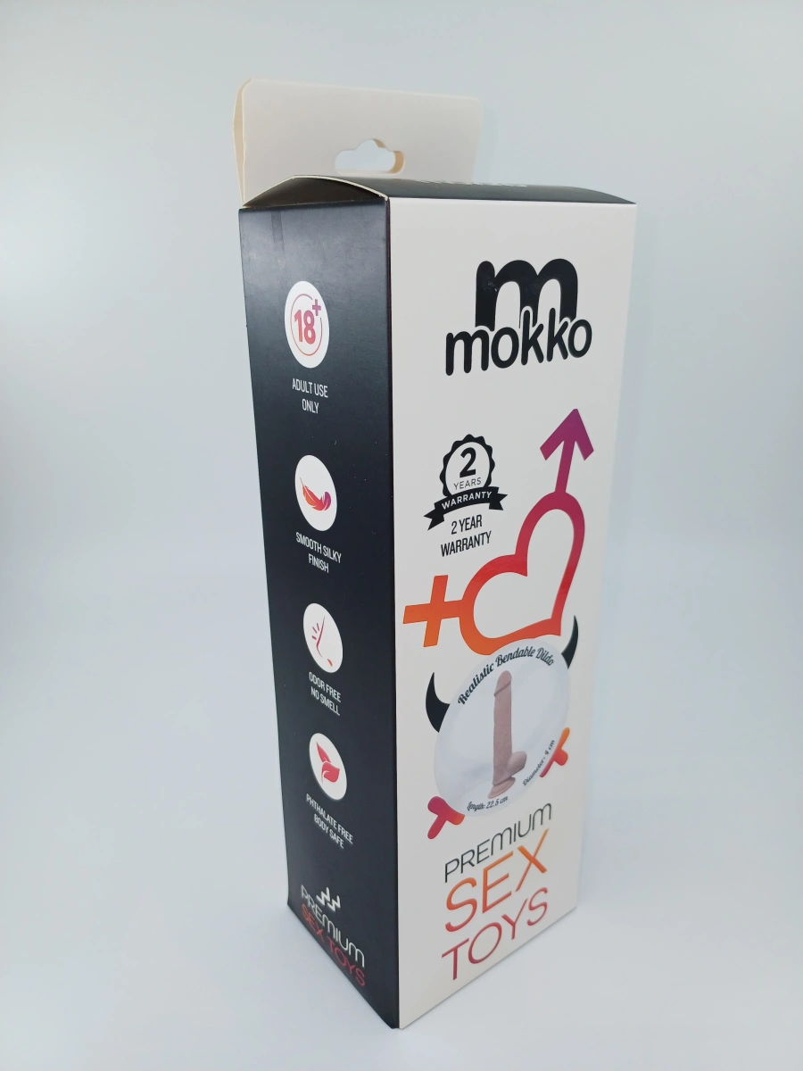 Dildo Sam Sliding&Bendable, TPE Strat Dublu, Natural, 22.5 cm, Mokko Toys, #2, Erotic24.ro