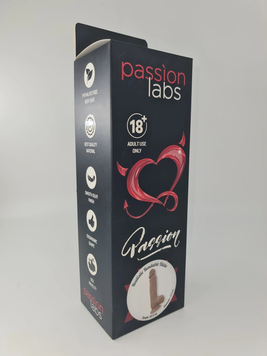 Dildo Fram Sliding&Bendable, TPE Strat Dublu, Caramel, 20.5 cm, Passion Labs, #2, Erotic24.ro