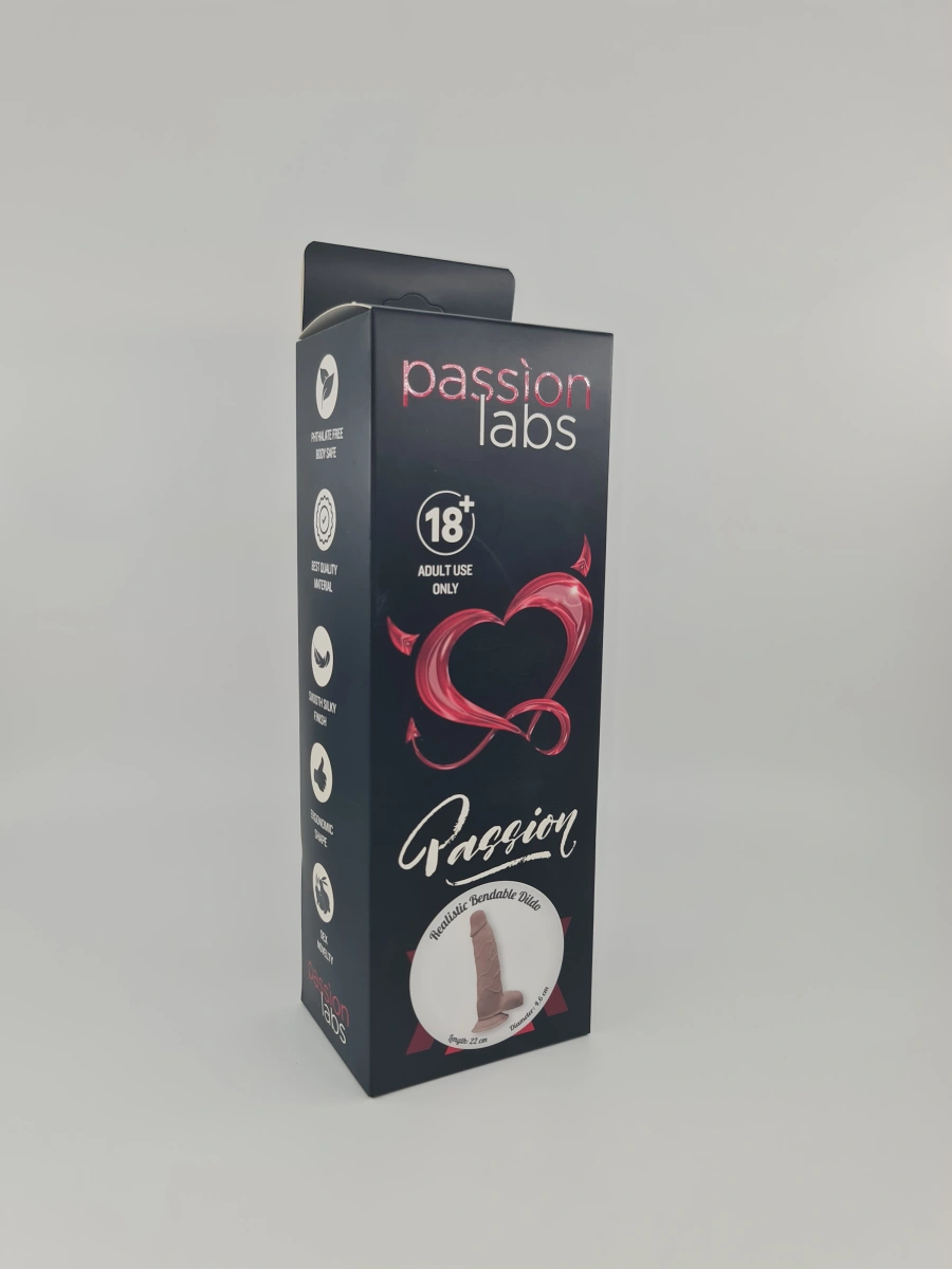 Dildo Evan Sliding&Bendable, TPE Strat Dublu, Caramel, 22 cm, Passion Labs, Nr. 2, Erotic24.ro