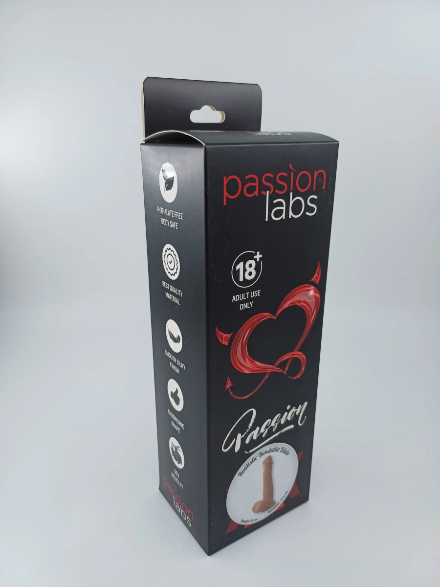 Dildo Mike Sliding&Bendable, TPE Strat Dublu, Caramel, 21 cm, Passion Labs, #2, Erotic24.ro