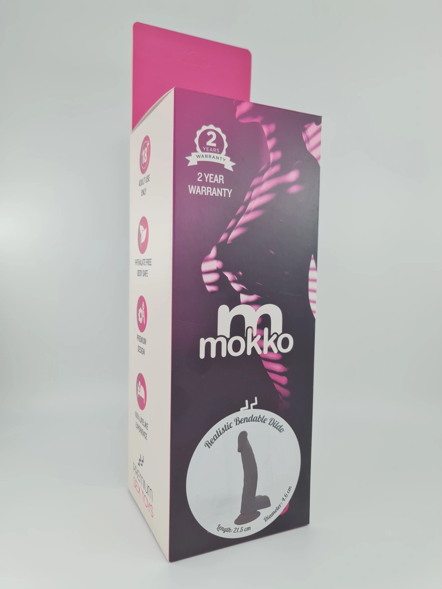Dildo Noah Sliding&Bendable, TPE Strat Dublu, Maro, 21.5 cm, Mokko Toys, #2, Erotic24.ro