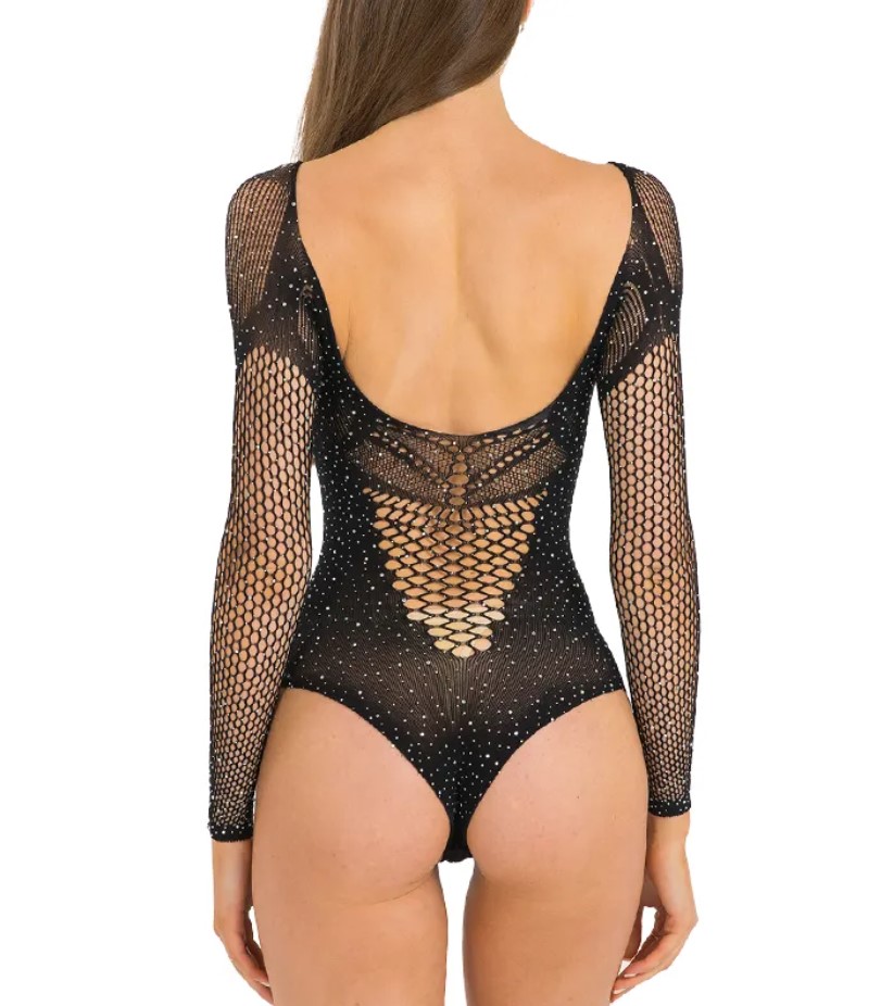 Body Shiny Star, Negru, S/M, Nr. 6, Erotic24.ro