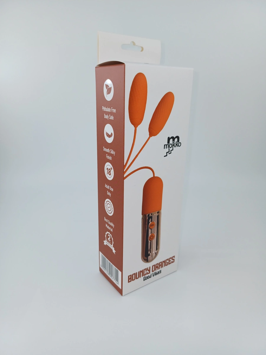 Oua Vibratoare Bouncy Oranges, 9 Moduri Vibratii, Silicon, USB, Portocaliu, 5.4 cm,  Mokko Toys., #2, Erotic24.ro