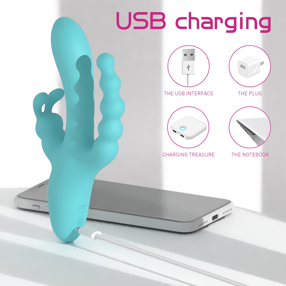 Vibrator Flirt, 9 Moduri Vibratii, Silicon, USB, Verde, 21.6 cm, Passion Labs, #6, Erotic24.ro