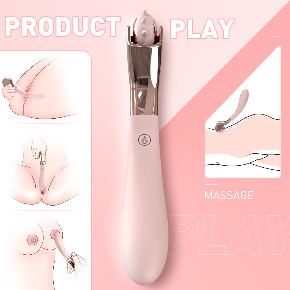 Vibrator Magical Spin, 9 Moduri Vibratii, Silicon, USB, Roz, 20.1 cm, Guilty Toys, #4, Erotic24.ro