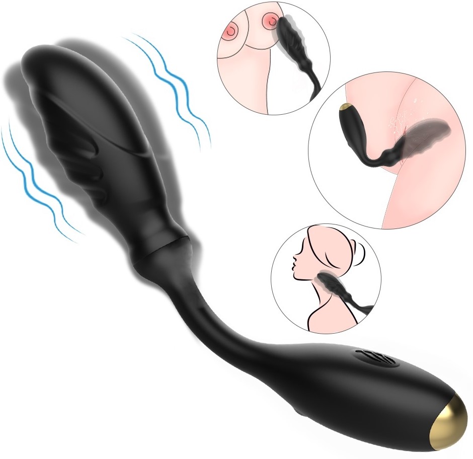 Stimulator Onyx, 9 Moduri Vibratii, Silicon, USB, Negru, 17.2 cm, Guilty Toys, Nr. 3, Erotic24.ro