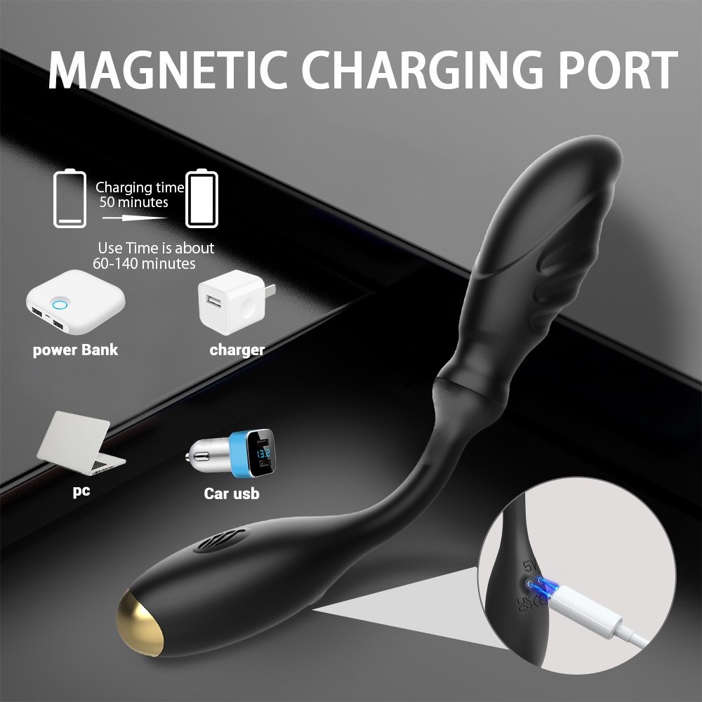 Stimulator Onyx, 9 Moduri Vibratii, Silicon, USB, Negru, 17.2 cm, Guilty Toys, Nr. 6, Erotic24.ro