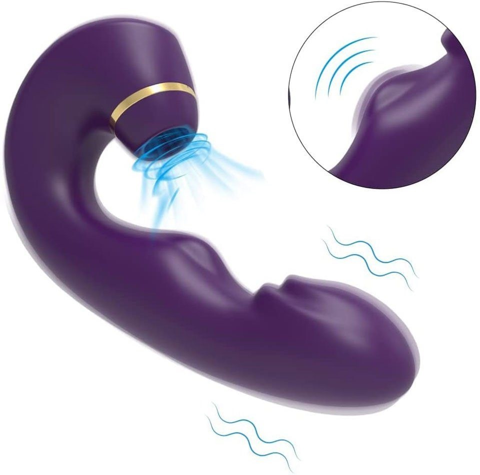 Stimulator 3 in 1, Vibrating&Sucking&Pulsating, Silicon, USB, Mov, 17 cm