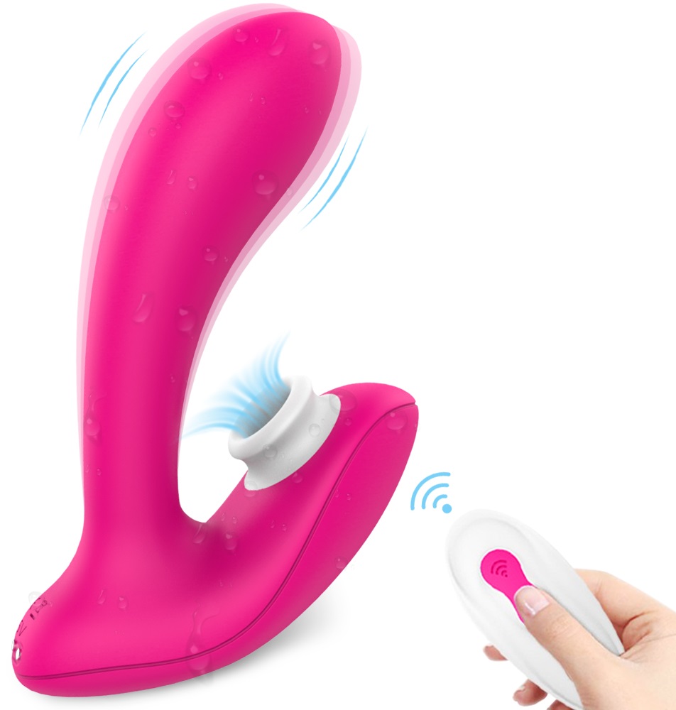 Stimulator Fiore, 9 Moduri Vibratii, 9 Moduri Suctiune, Silicon, USB, Roz, 13.9 cm, Mokko Toys