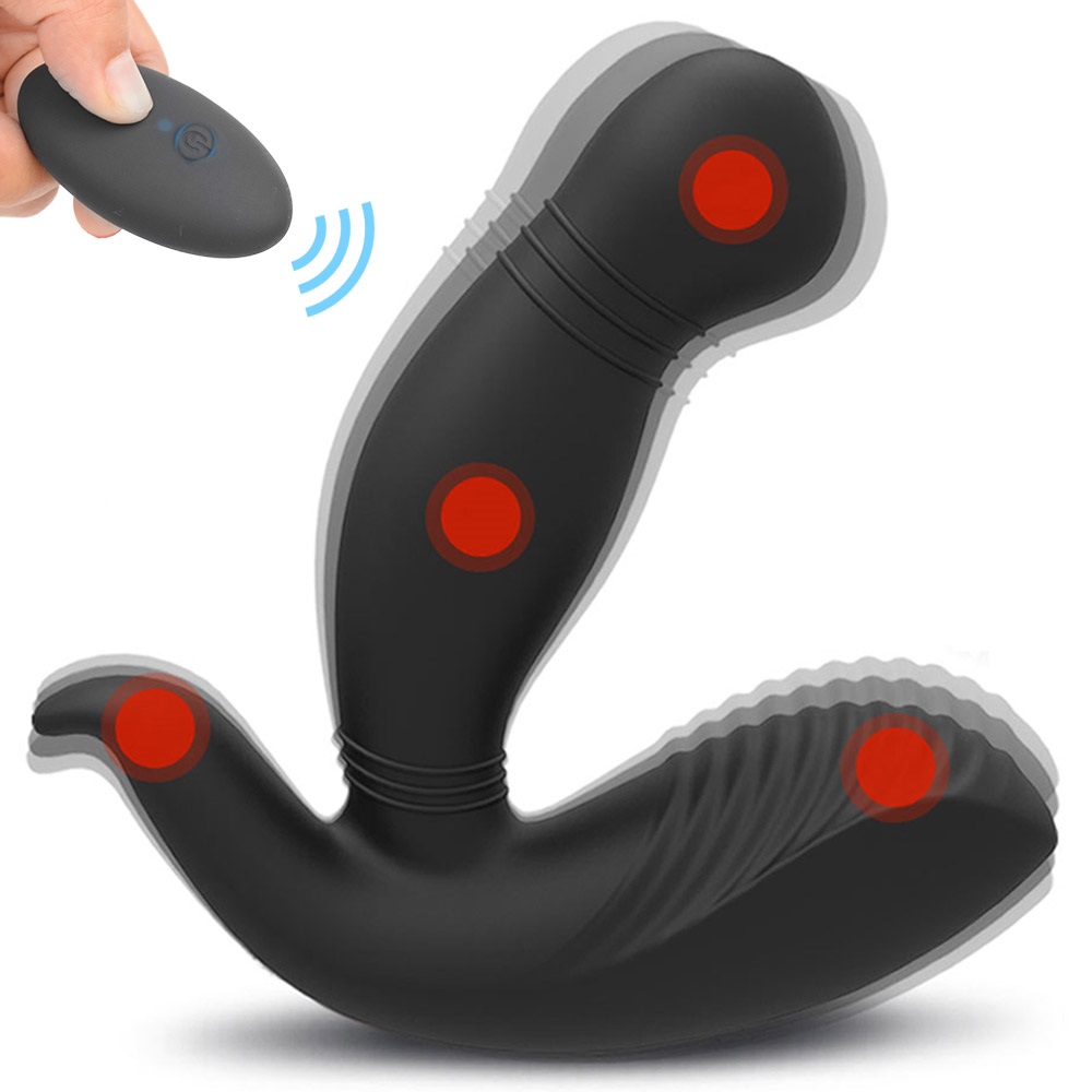 Stimulator Prostata Trident, 9 Moduri Vibratii, Silicon, USB, Negru, 11.9 cm, Guilty Toys, Nr. 1, Erotic24.ro