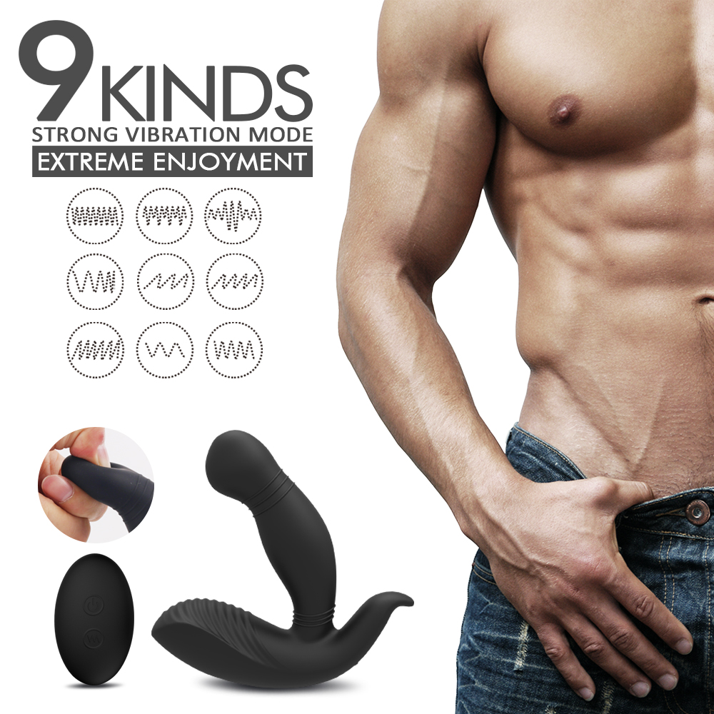 Stimulator Prostata Trident, 9 Moduri Vibratii, Silicon, USB, Negru, 11.9 cm, Guilty Toys, Nr. 2, Erotic24.ro