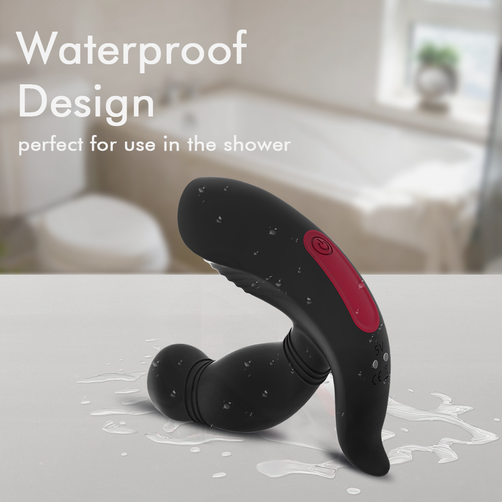 Stimulator Prostata Trident, 9 Moduri Vibratii, Silicon, USB, Negru, 11.9 cm, Guilty Toys, Nr. 4, Erotic24.ro