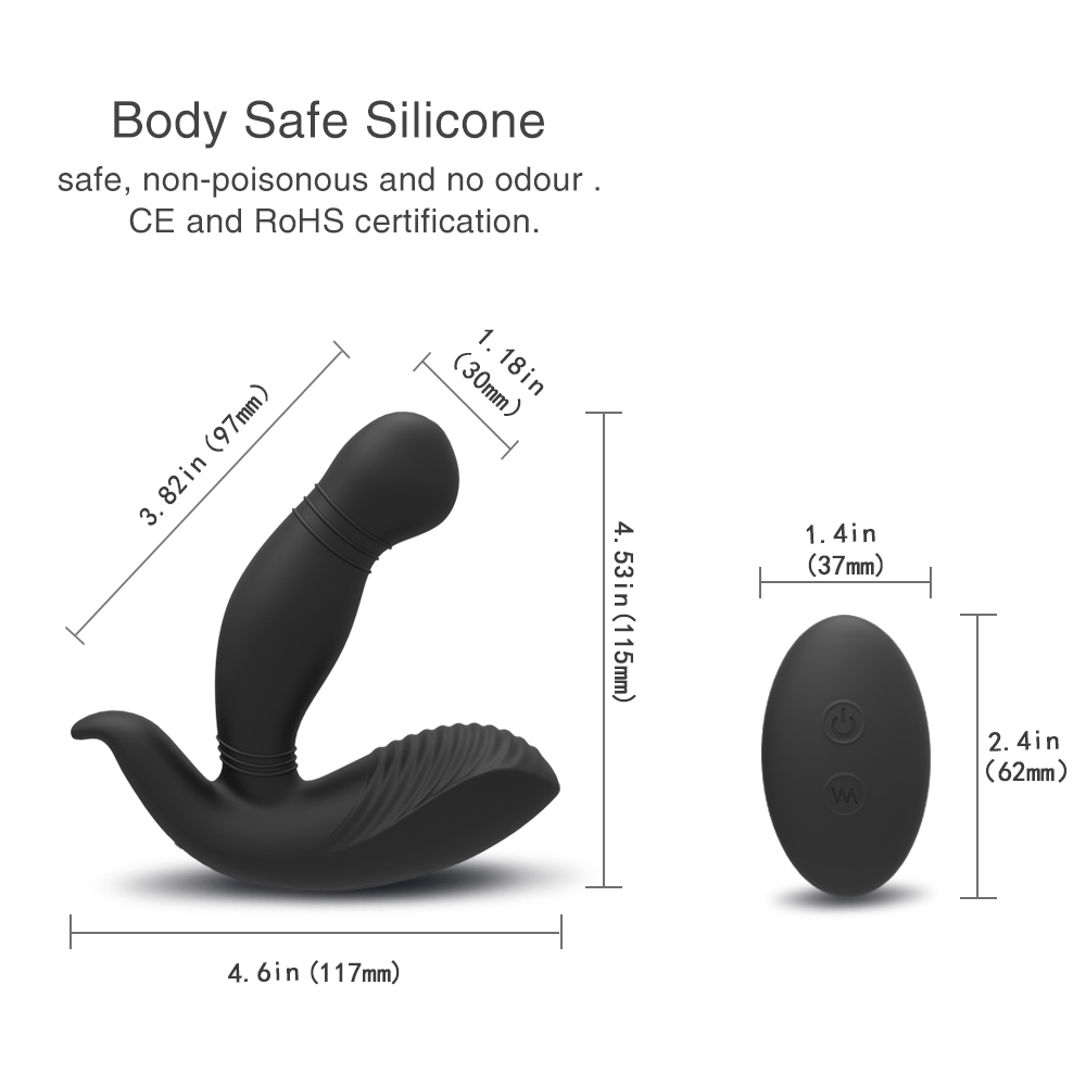 Stimulator Prostata Trident, 9 Moduri Vibratii, Silicon, USB, Negru, 11.9 cm, Guilty Toys, Nr. 6, Erotic24.ro