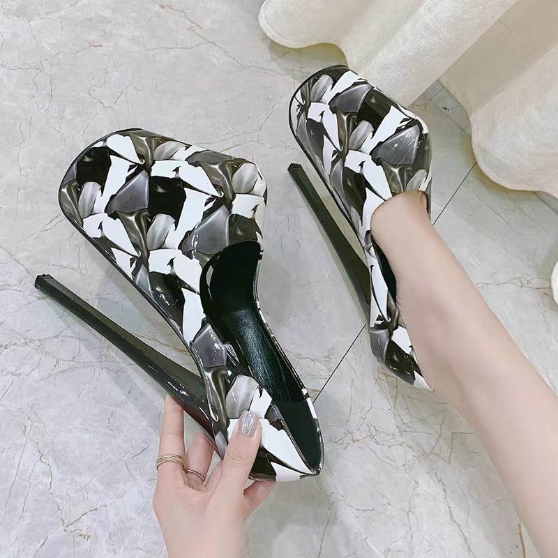 Pantofi Sexy Black-White Marime 37, Nr. 2, Erotic24.ro