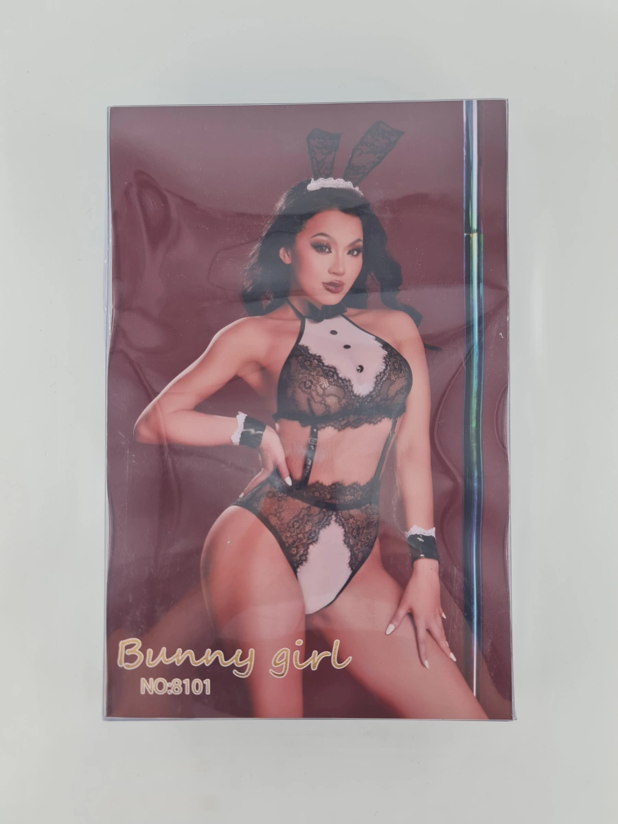 Costumatie Bunny Girl, 4 Piese, Negru/Alb, S-L, #4, Erotic24.ro