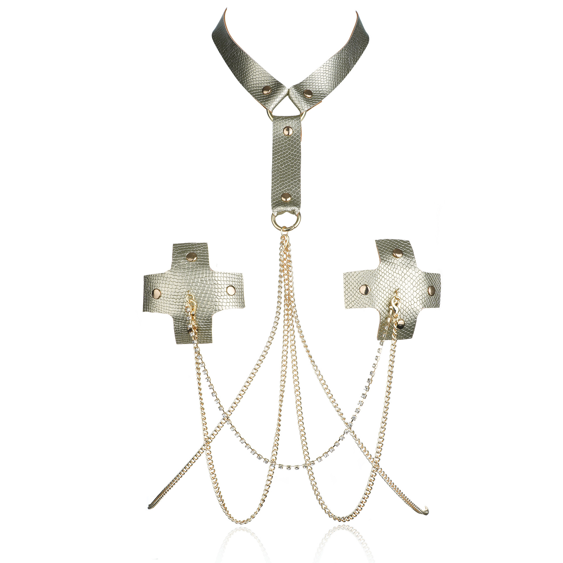 Acoperitoare Sfarcuri Adezive cu Lanturi Aurii, JGF Lingerie, #3, Erotic24.ro