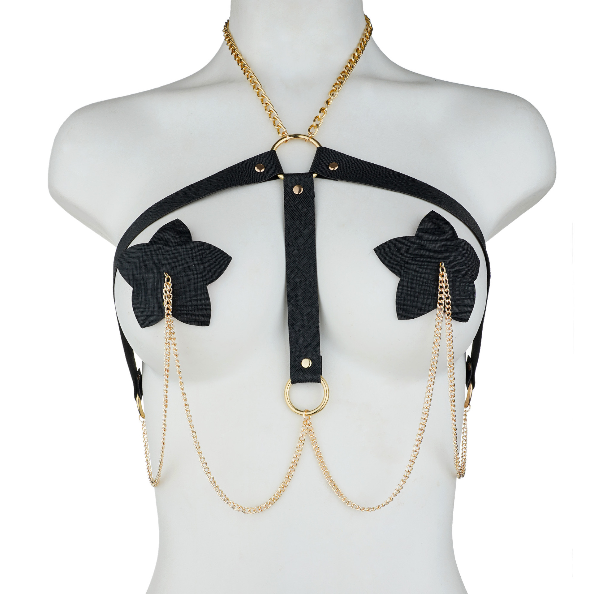 Acoperitoare Sfarcuri Adezive Fetish Look, Negru, JGF Lingerie, #5, Erotic24.ro