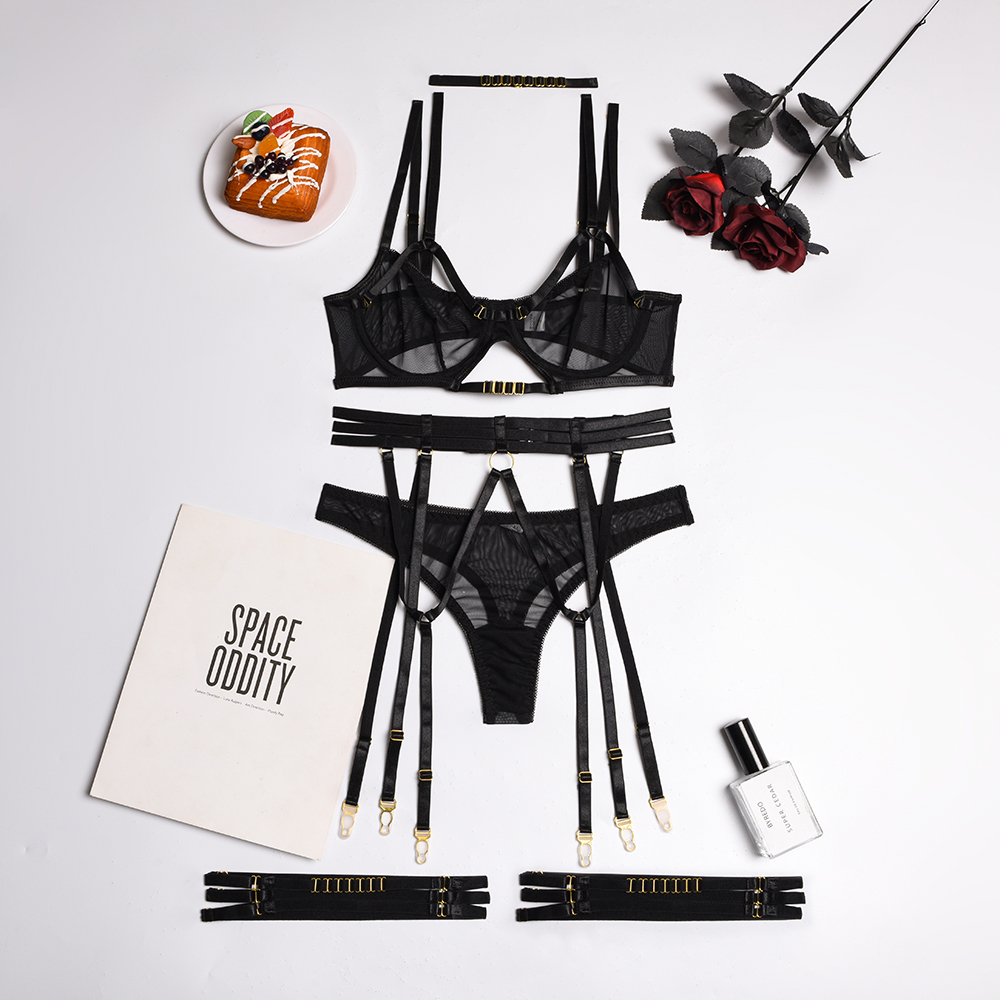 Set Lenjerie 5 Piese Ellery, Negru, M, #4, Erotic24.ro