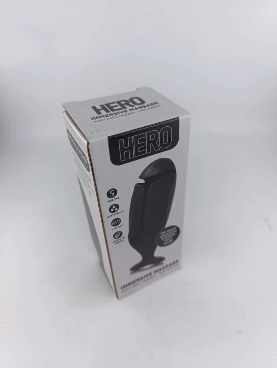 Stimulator Penis Hero, 9 Moduri Vibratii, Silicon, USB, Negru, Nr. 7, Erotic24.ro