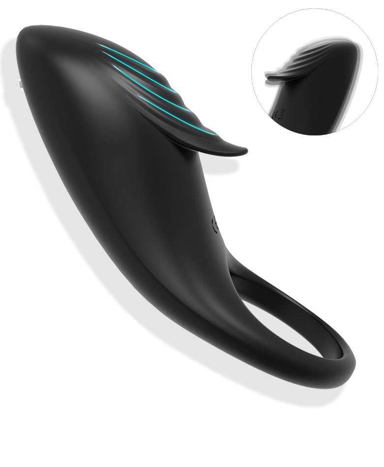 Inel Penis Thrill, 9 Moduri Vibratii, Silicon, USB, Negru, Guilty Toys, Nr. 1, Erotic24.ro