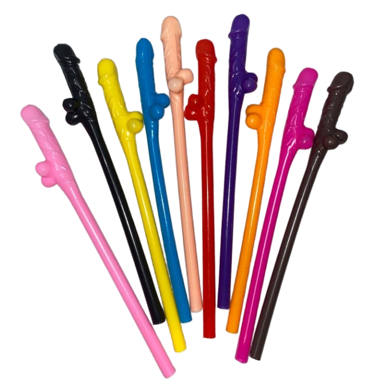 Set 10 Paie Forma Penis Mix Culori, #1, Erotic24.ro