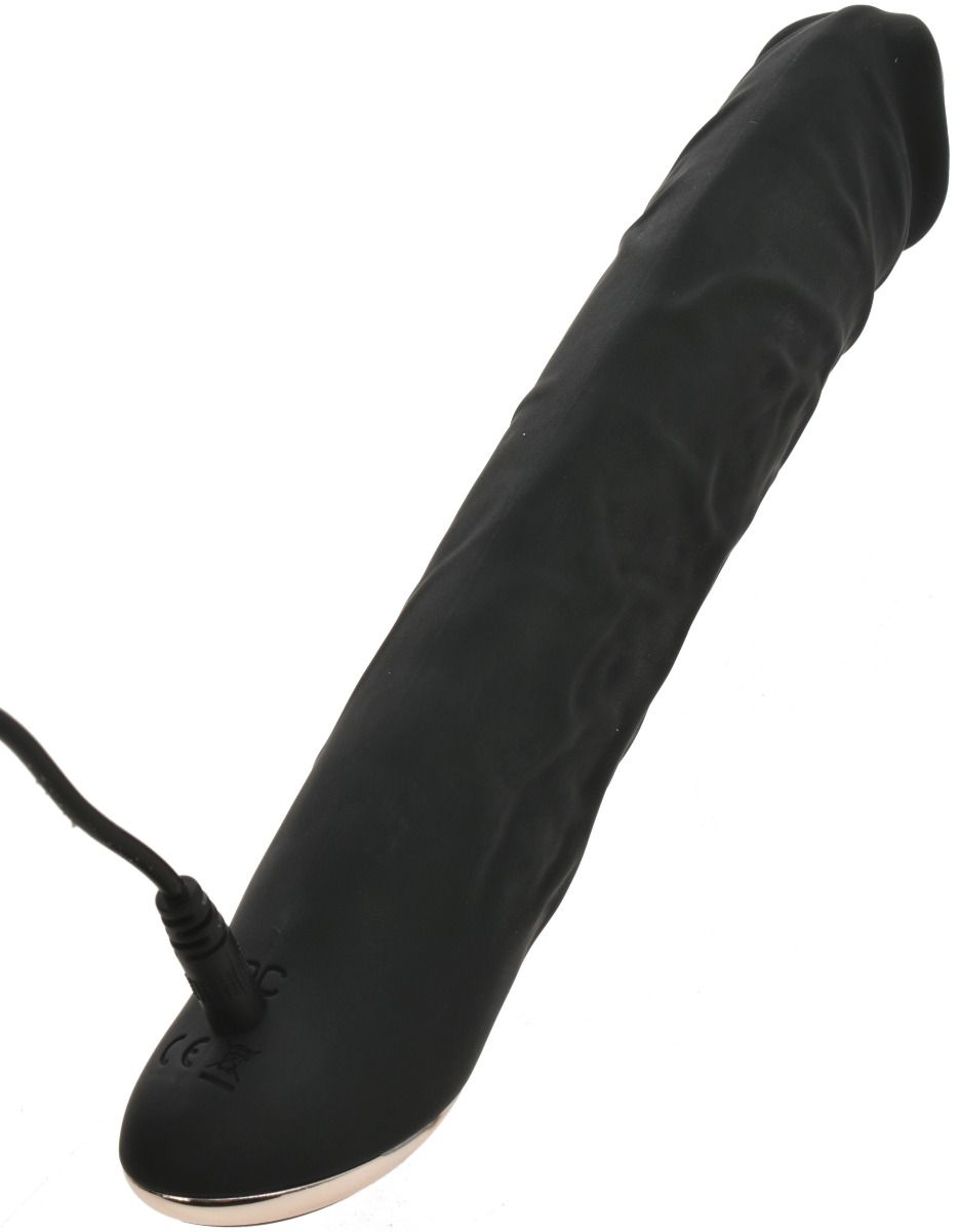 Vibrator Realist David Silicon Silent Mode 10 Moduri USB Negru 22 cm Guilty Toys, Glamour, Nr. 5, Erotic24.ro