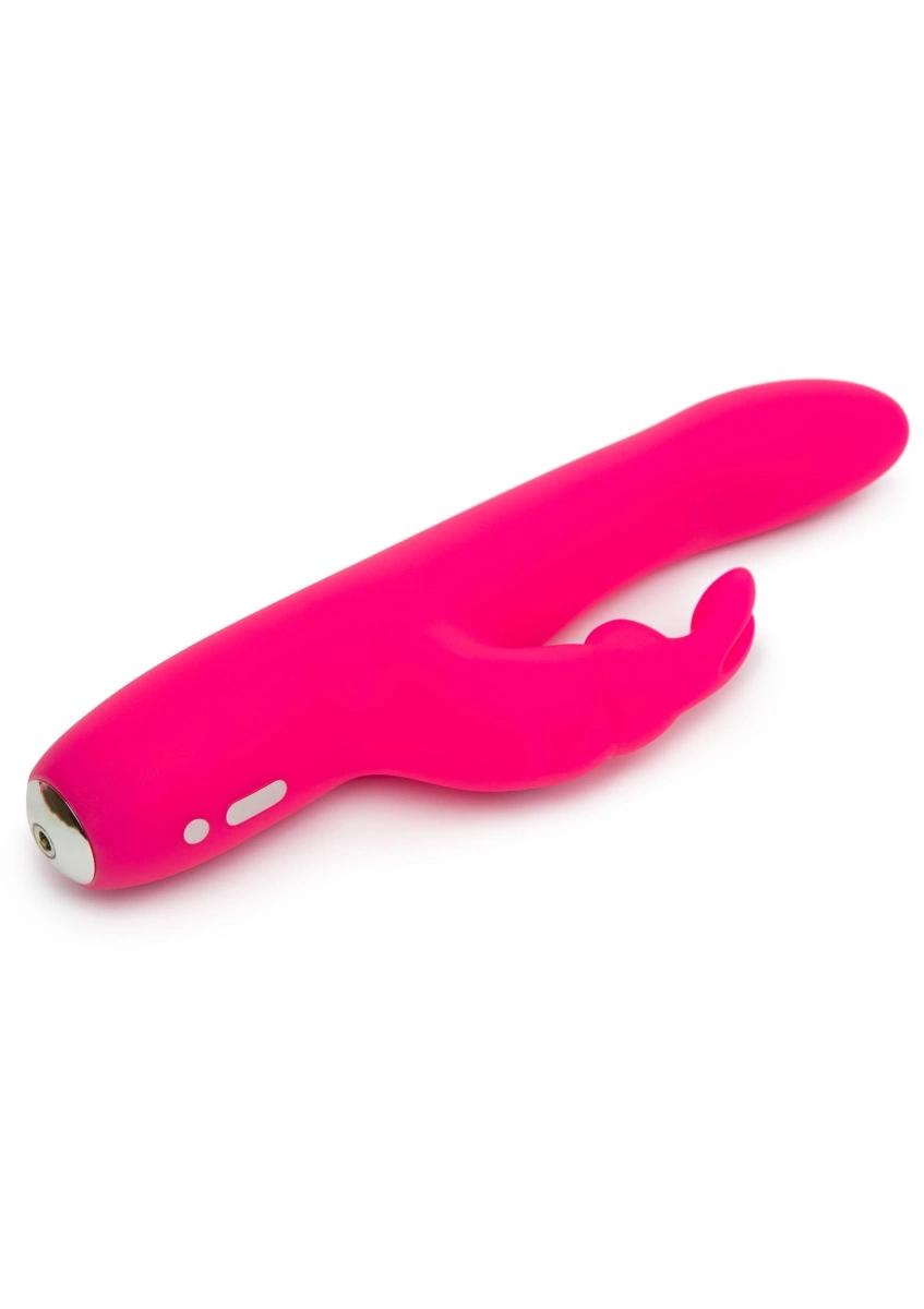 Vibrator Happy Rabbit Slimline Curve Rabbit, 15 Moduri Vibratii, Silicon, USB, Roz, 20 cm, #3, Erotic24.ro