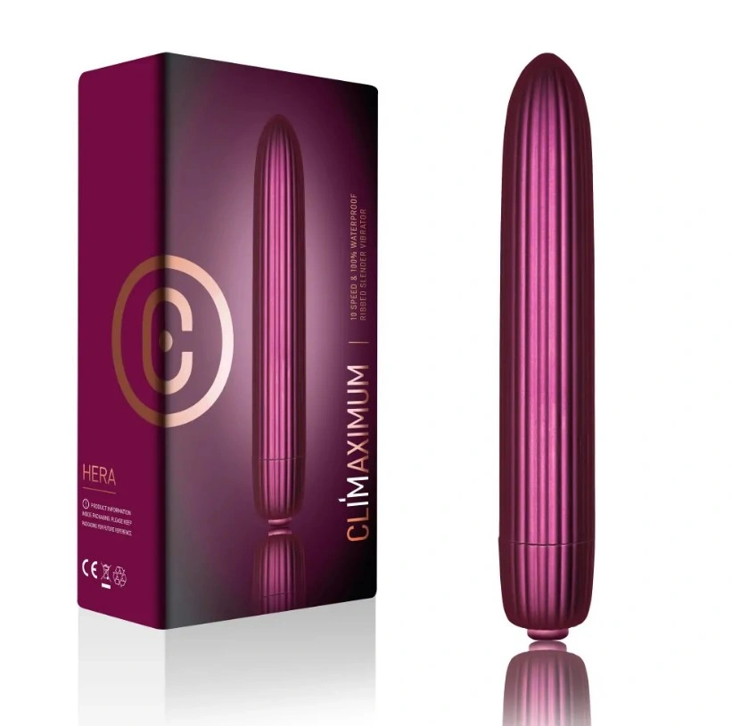 Vibrator Climaximum Hera, 10 Moduri Vibratii, ABS, Burgundy, 13.5 cm