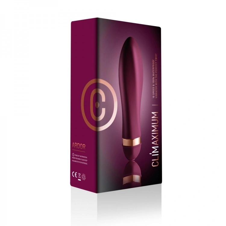 Vibrator Climaximum Ardor, 10 Moduri Vibratii, Silicon, Burgundy, 13.5 cm, #3, Erotic24.ro