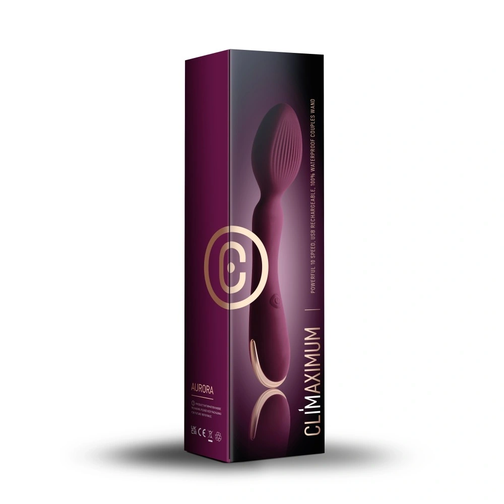 Vibrator Climaximum Aurora, 10 Moduri Vibratii, USB, Silicon, Burgundy, 23.5 cm, #4, Erotic24.ro