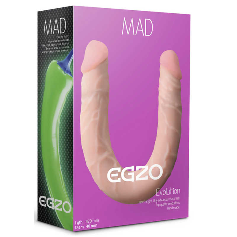 Dildo Dublu Bendable Mad Pepper Cyberskin Natural 49 cm